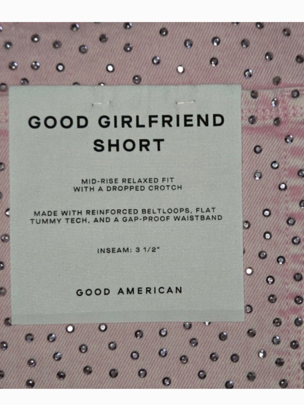 Good American Pink Studded Denim Shorts - Picture 8 of 12